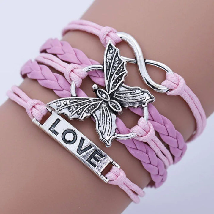 Vintage Love Butterfly Leather Bracelet