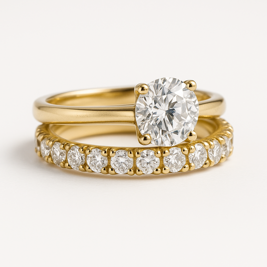 Classic Solitaire Ring | Round-Cut Multi-Stone | Gold